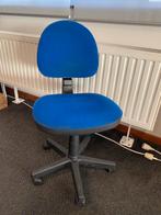 Bureau stoel blauwe stof, Huis en Inrichting, Ophalen, Gebruikt, Blauw, Bureaustoel