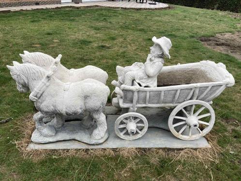Paard met wagen, Tuin en Terras, Tuinbeelden, Zo goed als nieuw, Ophalen