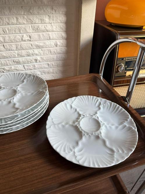 Set van 6 vintage oesterborden – Bareuther Waldsassen, Antiek en Kunst, Antiek | Servies compleet, Ophalen