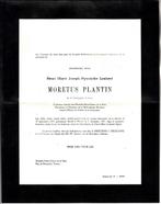 Doodsbrief Faire Part Antwerpen Moretus Plantin, Verzenden, Rouwkaart