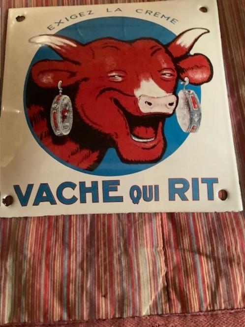 email bordje LA Vache Qui Rit 15 cm x 15 cm gebombeerd, Verzamelen, Merken en Reclamevoorwerpen, Zo goed als nieuw, Reclamebord