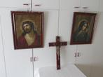 kruisbeeld met twee kaders, Antiek en Kunst, Ophalen of Verzenden