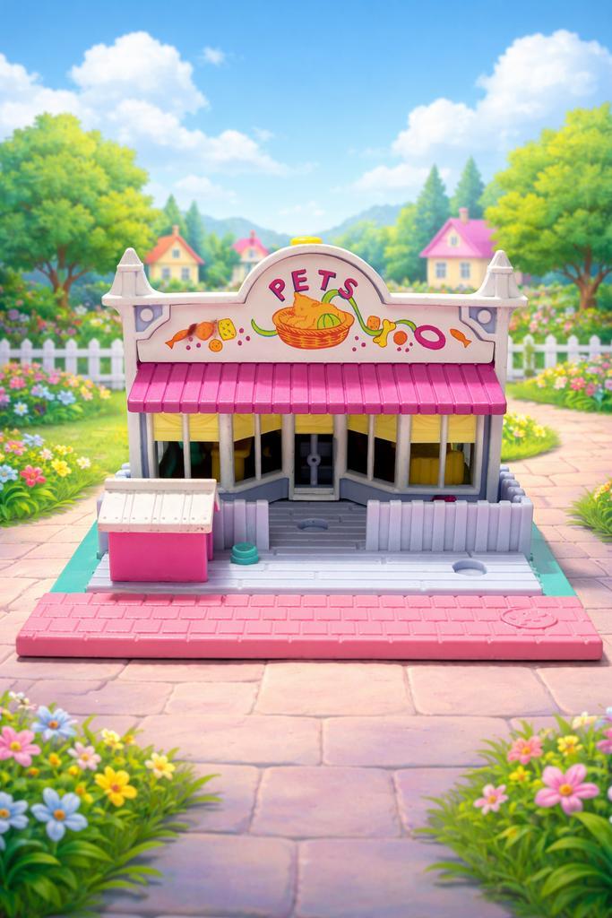 Vintage Polly Pocket Pet Shop – Compleet, Kinderen en Baby's, Speelgoed | Poppenhuizen, Zo goed als nieuw, Poppenhuis, Ophalen of Verzenden