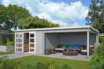 Blokhut met overkapping Olenka 710x330 Onbehandeld vuren beschikbaar voor biedingen