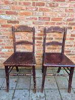 Set mooie vintage keukenstoelen met mooi motief op zitvlak, Huis en Inrichting, Ophalen, Gebruikt