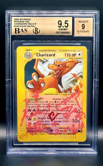 Reverse skyridge Charizard gesigneerd door Kouki Saitou disponible aux enchères