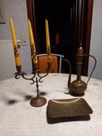 Set van 3 koperen decoratieve voorwerpen, Antiquités & Art, Antiquités | Bougeoirs, Enlèvement ou Envoi