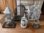 6 cages à oiseaux décoratives, Comme neuf, Métal, Cage à oiseaux