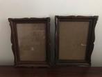 Set van 2 oude houten lijsten houtsnijwerk met glas, Antiek en Kunst, Ophalen of Verzenden