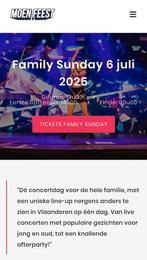 Moen feest family sunday 6/7, Tickets en Kaartjes, Eén persoon