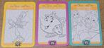 Belle en het Beest: 3 verzamelkaarten Disney Colour Magic, Verzamelen, Ophalen of Verzenden, Zo goed als nieuw, Film, Foto of Kaart