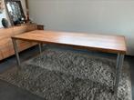 Table en chêne avec piètement en acier inoxydable, Maison & Meubles, Enlèvement, Utilisé