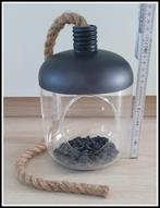 2x glazen decoratie met zwart accent en touw, Ophalen of Verzenden, Zo goed als nieuw