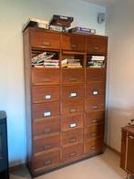 Oude vintage houten archiefkast, Huis en Inrichting, Ophalen, Gebruikt