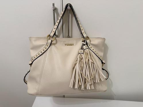 Twinset, gebroken witte handtas, Handtassen en Accessoires, Tassen | Damestassen, Gebruikt, Handtas, Wit, Ophalen of Verzenden