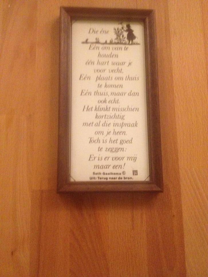 Tegel met Gedicht van Seth Gaaikema, Antiek en Kunst, Antiek | Wandborden en Tegels, Ophalen of Verzenden