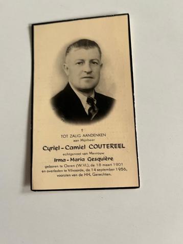 Rouwkaart C. Coutereel  Oeren 1901 + Vilvoorde 1956