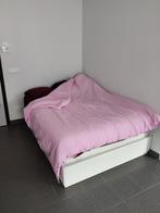 Bed + boxpring en topper, Huis en Inrichting, Slaapkamer | Bedden, Ophalen, Wit, Nieuw, 140 cm