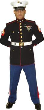 GEOCHT: USMC blue dress uniform maat L of XL, 42, Ophalen of Verzenden