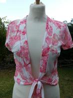 bolero korte mouw wit roos tinten bloemen NIEUW 4 maten, Ophalen of Verzenden, Nieuw, Roze
