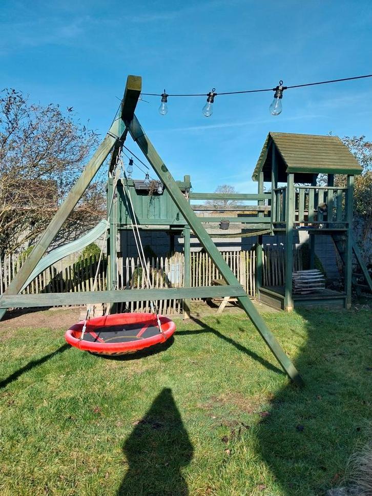 Speeltoren, Kinderen en Baby's, Speelgoed | Buiten | Speeltoestellen, Loopbrug, Zandbak, Ophalen