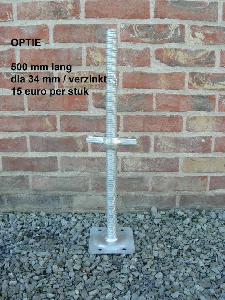 nieuwe voetspindels dia 34mm - steigervoeten - stellingpoten, Doe-het-zelf en Bouw, Overige Doe-Het-Zelf en Bouw, Nieuw, Ophalen