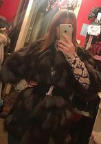 Bontjas echt bont zilvervos, Ophalen, Zo goed als nieuw, Maat 36 (S)