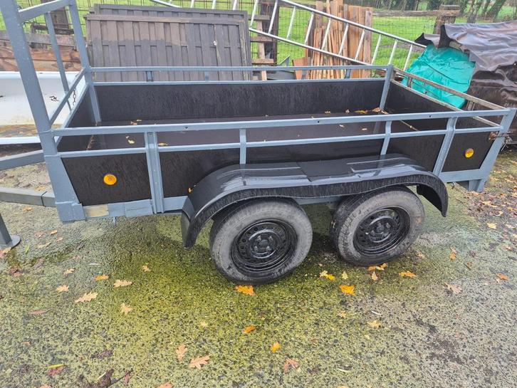 Te koop: dubbelas remorque/aanhangwagen, Autos : Divers, Remorques, Utilisé, Enlèvement