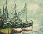 G. Sandra: Vissershaven Nieuwpoort (99 x 85 cm), Antiek en Kunst, Kunst | Schilderijen | Klassiek, Verzenden