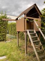 Houten speelhuisje met schommel, Kinderen en Baby's, Speelgoed | Buiten | Speeltoestellen, Ophalen, Gebruikt, Schommel