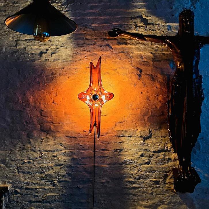 Vintage Murano glazen wandlamp., Antiek en Kunst, Antiek | Verlichting, Ophalen of Verzenden