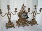 Schouwgarnituur in brons  , Baladir met certificaat ., Antiek en Kunst, Ophalen of Verzenden