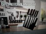 5 koksmessen met magnetische houder, Nieuw, Ophalen of Verzenden, Bestekset, Inox of Chroom