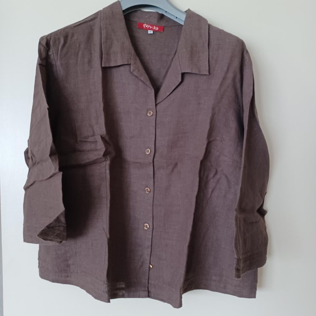 Paprika linnen blouse (maat 5) en rok (maat 4), Kleding | Dames, Grote Maten, Zo goed als nieuw, Ophalen of Verzenden
