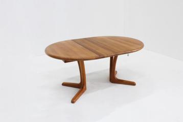 Vintage Deense ronde uitschuifbare eettafel tafel teak beschikbaar voor biedingen