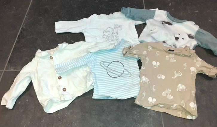 Baby kleding 5 truitjes en shirtjes 56, Kinderen en Baby's, Babykleding | Maat 56, Nieuw, Jongetje of Meisje, Shirtje of Longsleeve