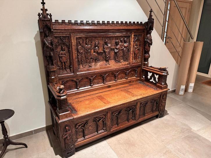 halbank / kerkbank, Antiek en Kunst, Antiek | Meubels | Stoelen en Sofa's, Ophalen