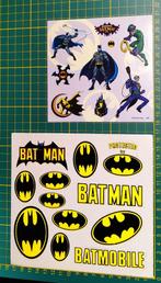 Lot 2x stickerbladen Batman, Batmobile, The Joker, Riddler, Verzamelen, Ophalen of Verzenden