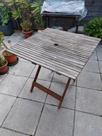 Terrassetje, teakhouten vouwtafeltje en 2 stoelen., Tuin en Terras, Ophalen, Zo goed als nieuw