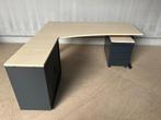 Hoekbureau TDS met Roldeurkast 180x180x80cm, Ophalen, In hoogte verstelbaar, Gebruikt, Bureau