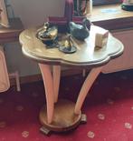 Vintage bijzettafel – koloniale stijl – ivoorkleurige poten, Ophalen