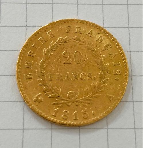 Goud 20fr 1815-A , 100 dagen Napoleon !!!, Postzegels en Munten, Munten | Europa | Niet-Euromunten, Losse munt, Frankrijk, Goud