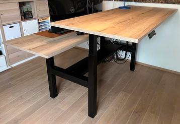 Zit sta bureau duo werkplek 2x (80 op 180cm), Ophalen, Elektrisch, Zo goed als nieuw, Stabureau