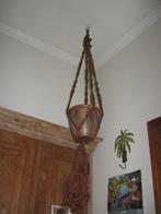 Bruine macrame ophanging ZONDER steengoed pot, Tuin en Terras, Bloempotten, 25 tot 40 cm, Overige materialen, Rond, Zo goed als nieuw