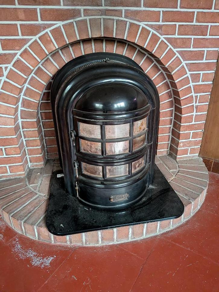 Vintage Ciney Kolenkachel - Zwart Emaille, Huis en Inrichting, Kachels, Gebruikt, Vrijstaand, Kolenkachel, Overige brandstoffen