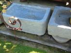 bac ou auge en pierre bleu belge , voir photos, Jardin & Terrasse, Moins de 30 cm, Pierre, Enlèvement, Utilisé