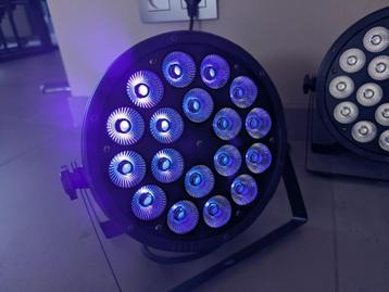Spot LED plat plat RGBWA UV 6 en 1 18 x 18 W pour DJ, Enlèvement, Neuf
