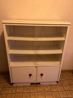 Witte retro kast met glazen schuifdeurtjes., Ophalen, Gebruikt, 100 tot 150 cm, 150 tot 200 cm
