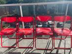 4 rode klapstoeltjes stijl TED - Gammelgaard voor Ikea, Tuin en Terras, Tuinstoelen, Ophalen, Gebruikt, Metaal