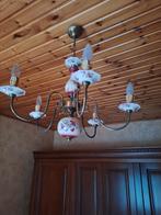 Lustre à 5 bras avec plats en porcelaine dans les tons de ro, Enlèvement